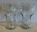 (2) 1970's Vintage Pepsi Cola Soda Pedestal Tumbler White Drinking Glass Cups0