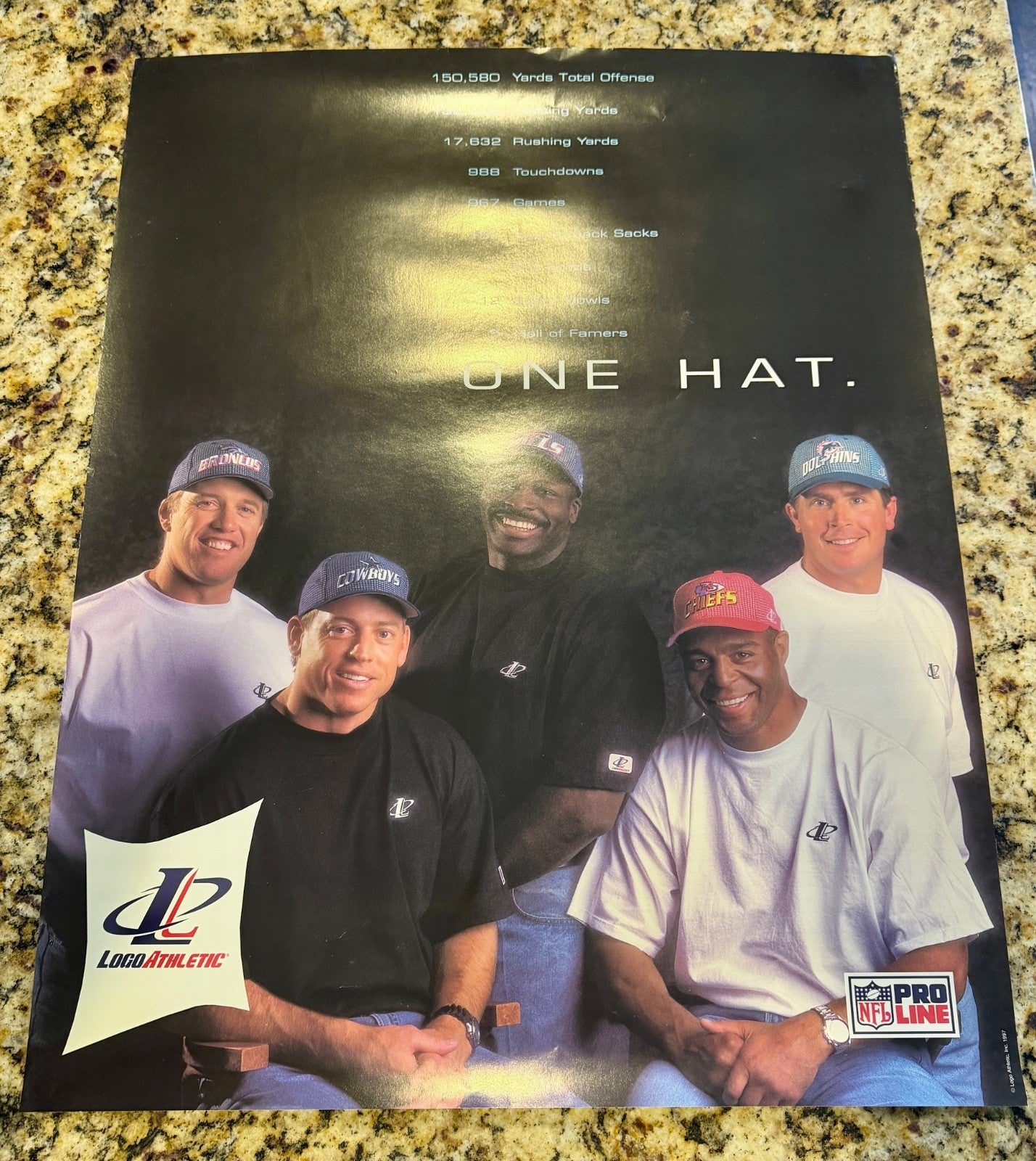 1997 Logo Athletic ProLine VINTAGE Elway Aikman Marino Smith Allen 22x28 Poster0