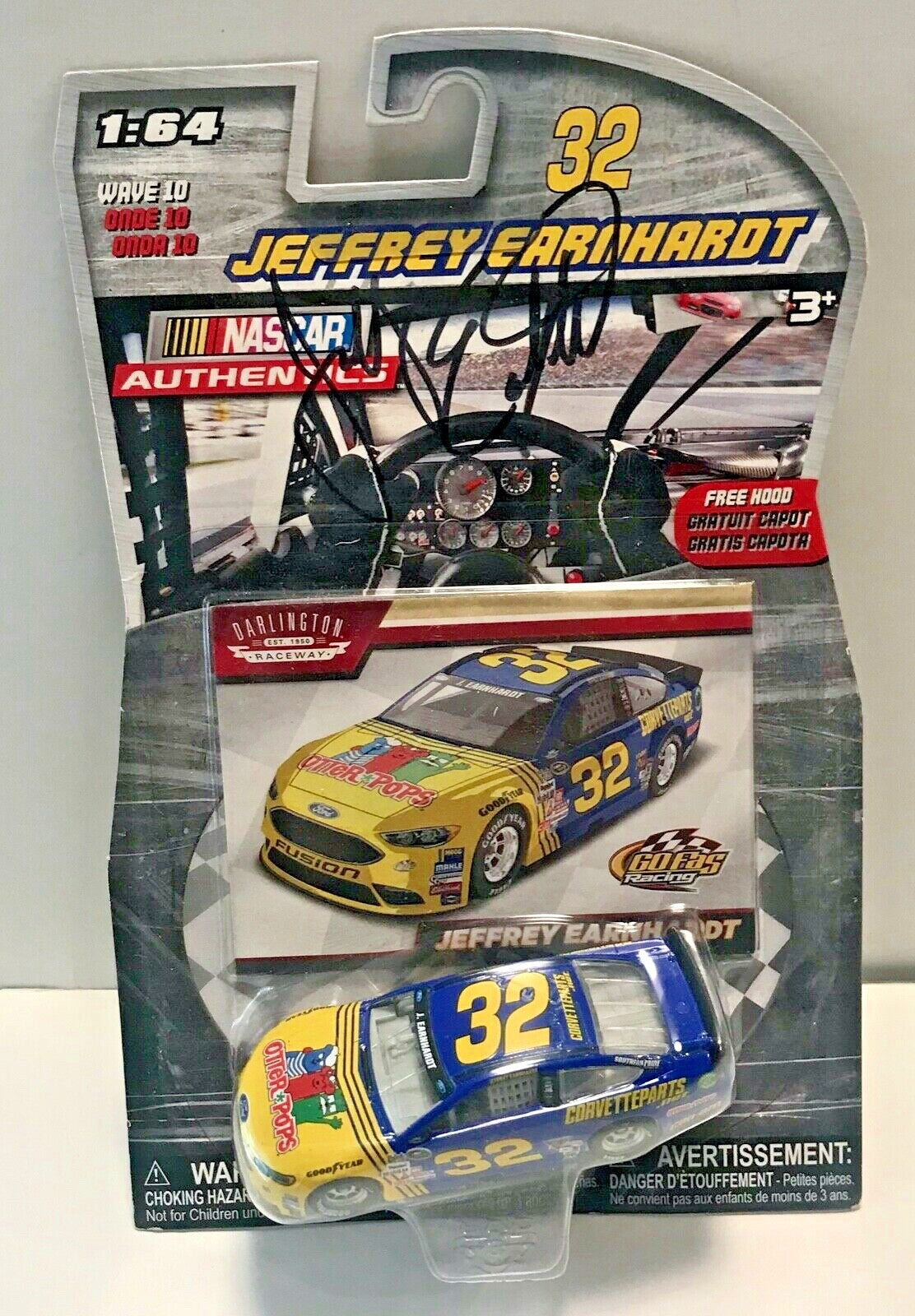 2016 Jeffrey Earnhardt Otter Pops Darlington Signed Auto 1/64 Diecast Car W/ COA0