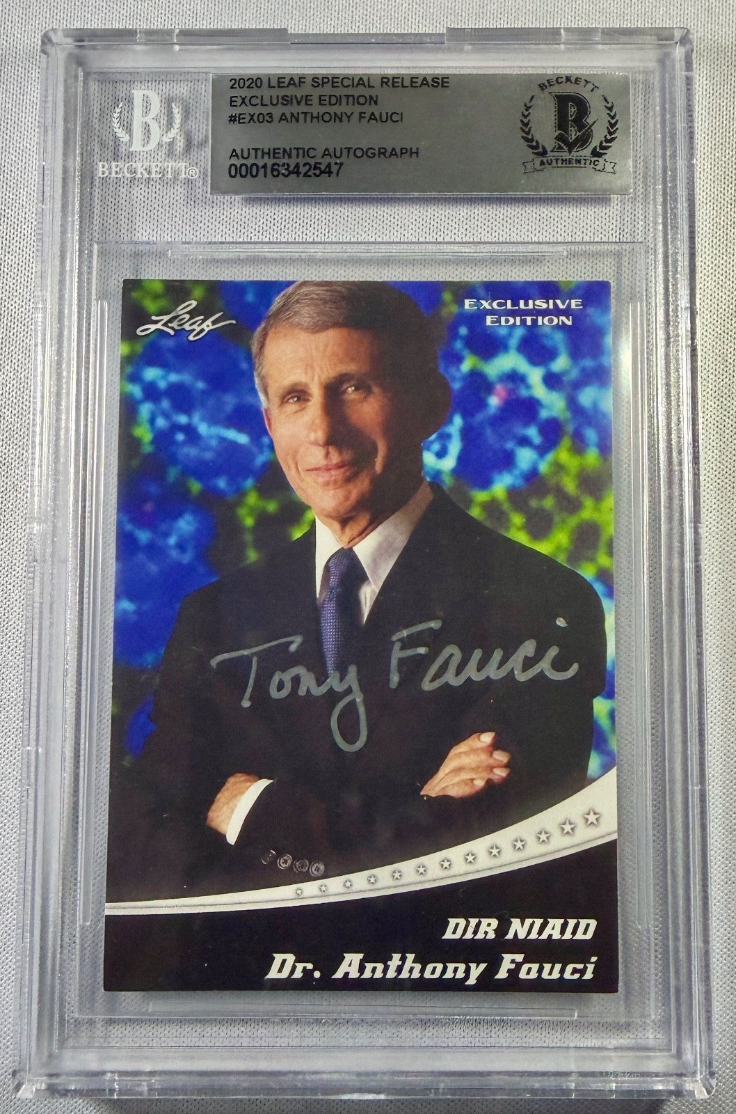 2020 Leaf Dr. Tony Anthony Fauci Covid Task Force Signed Auto Card BAS Beckett0