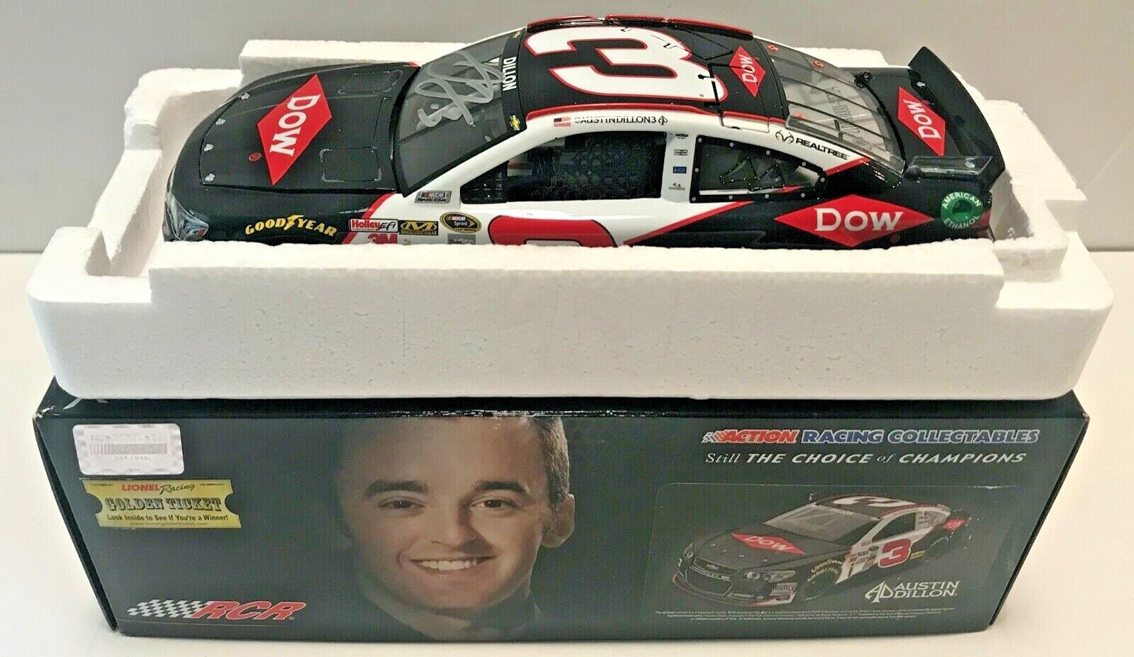 2014 Austin Dillon DOW Automotive NASCAR Signed Auto 1/24 Diecast Car W/COA0