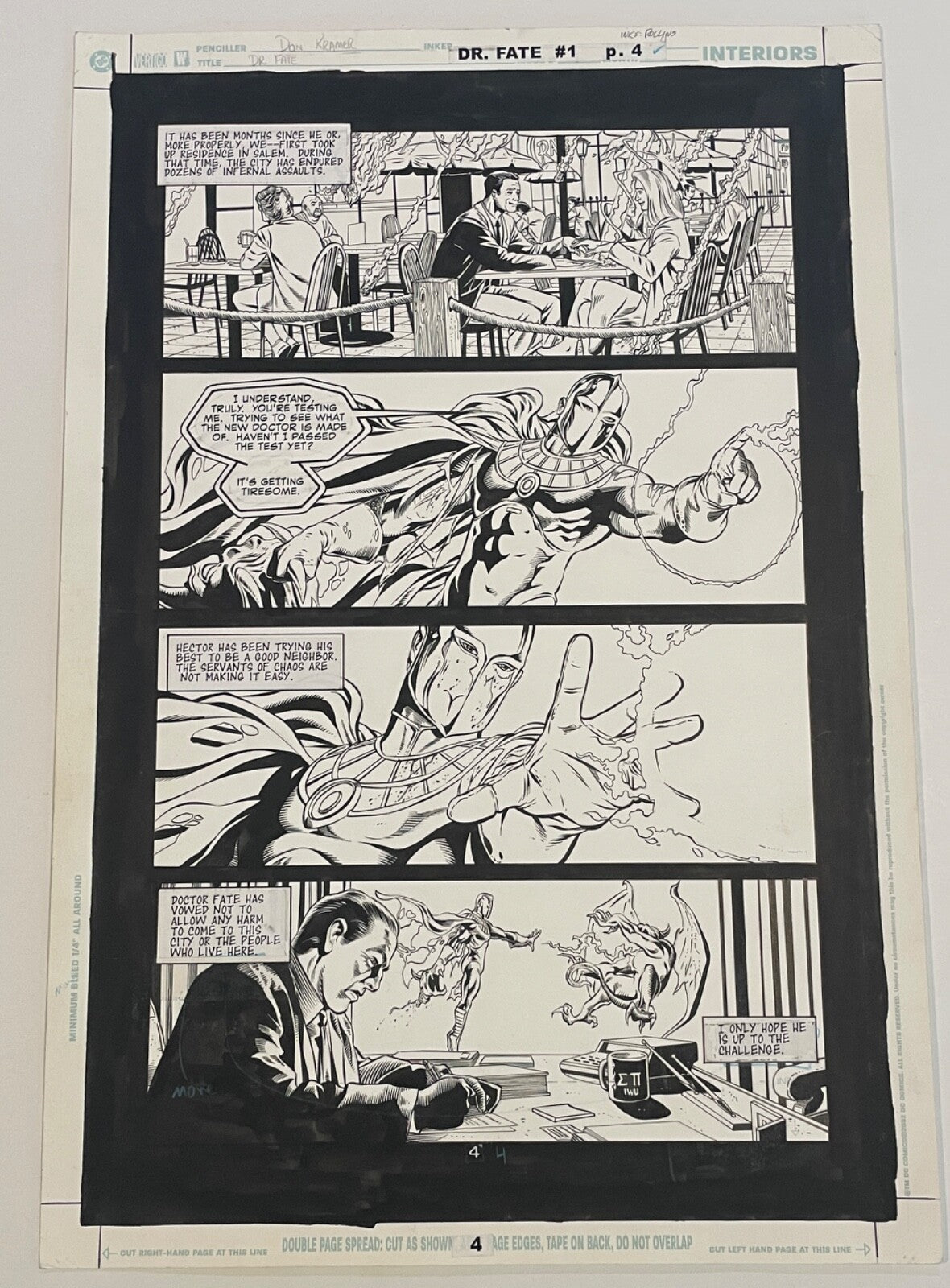 2003 Doctor Fate #1 Original Sketch Art FULL Page #4 Don Kramer Prentis Rollins0