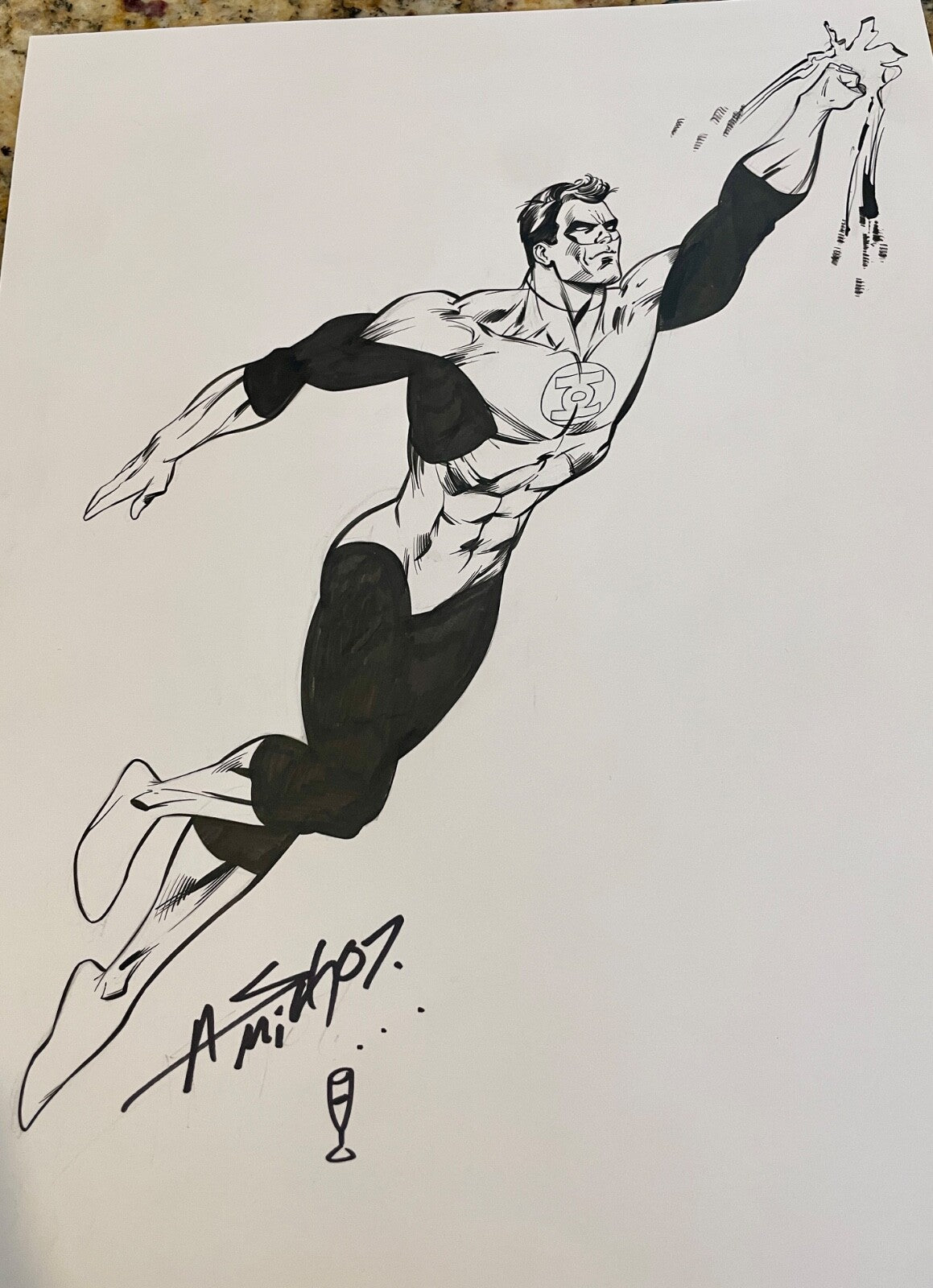 2007 Andy Smith DC Comics The Green Lantern Signed Original Sketch Art 11x141