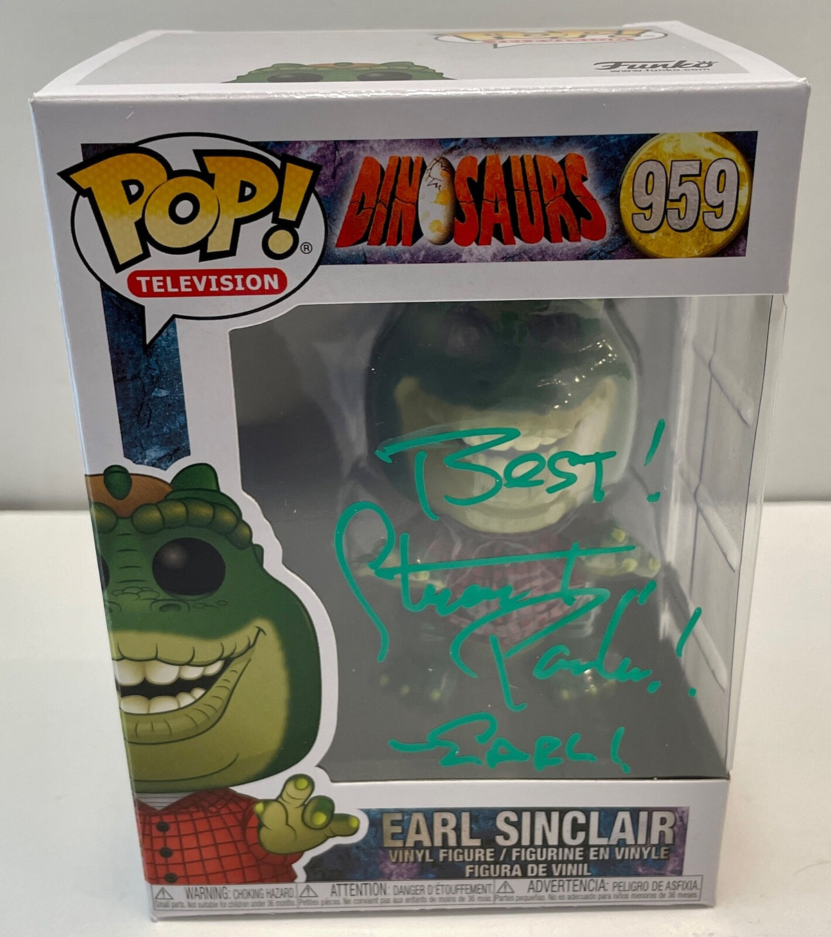 Stuart Pankin Dinosaurs Earl Sinclair Signed Auto Funko Pop #959 PSA/DNA COA (A)0