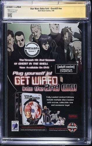 2006 Dark Horse Star Wars Boba Fett Overkill Adam Hughes Signed Auto JSA CGC 9.61