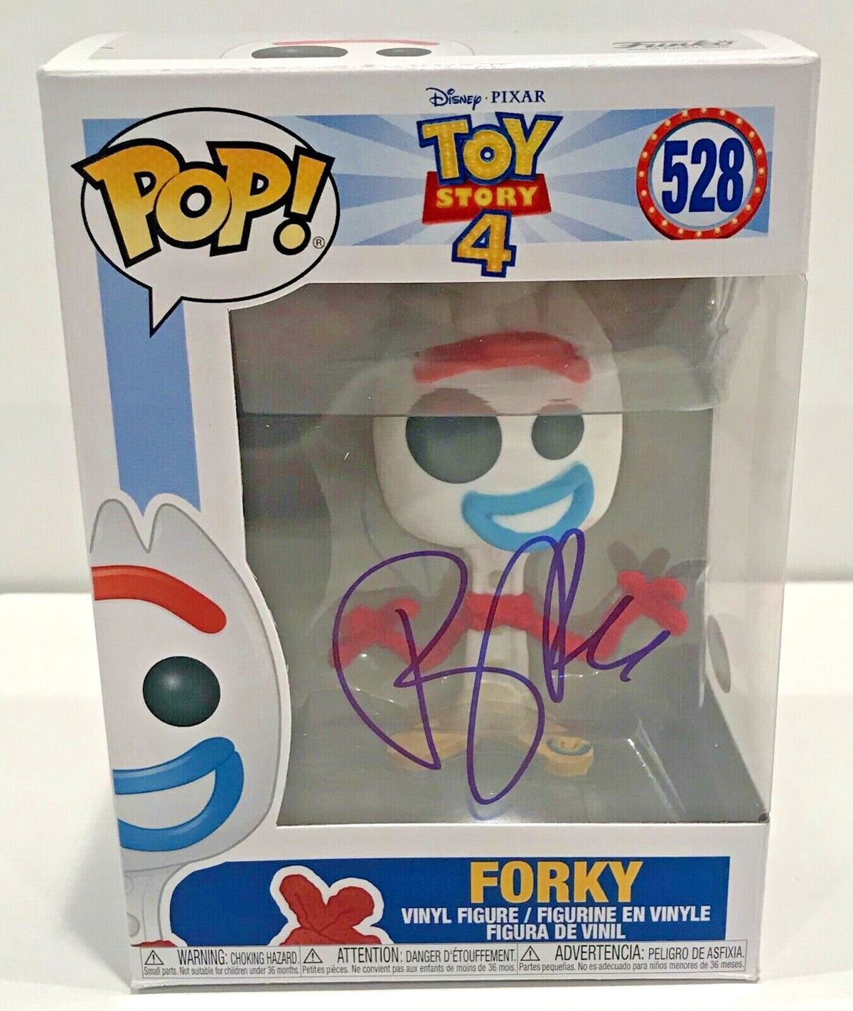 Tony Hale Toy Story 4 Forky Disney Pixar Signed Funko Pop Figure PSA/DNA COA (B)0