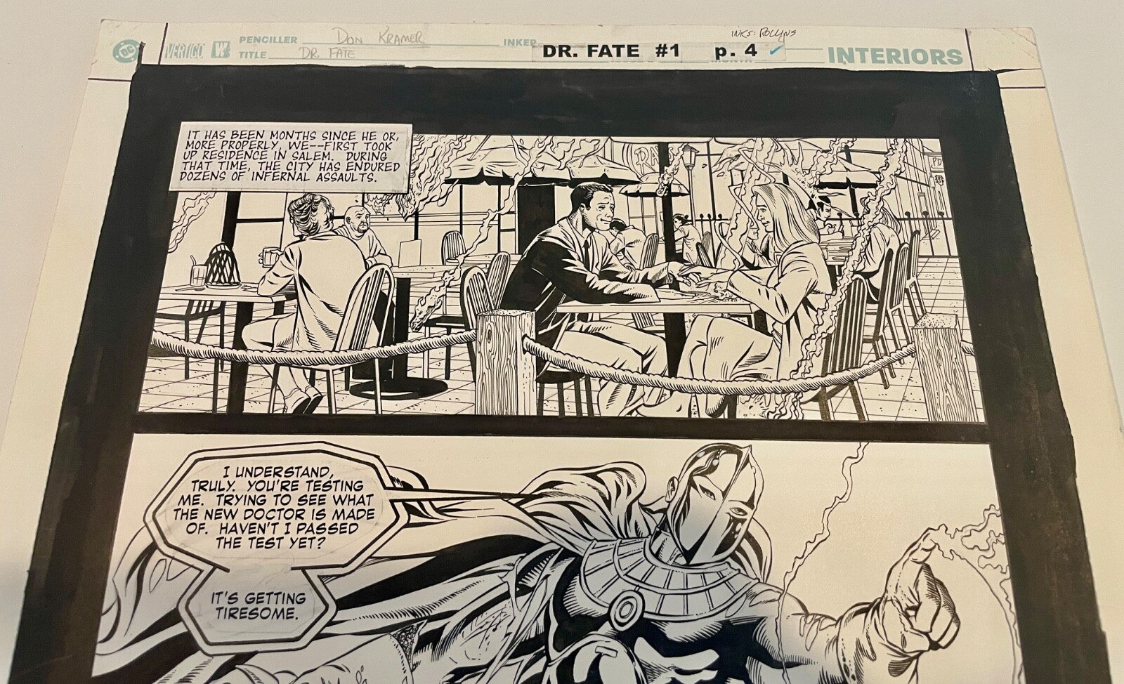 2003 Doctor Fate #1 Original Sketch Art FULL Page #4 Don Kramer Prentis Rollins3