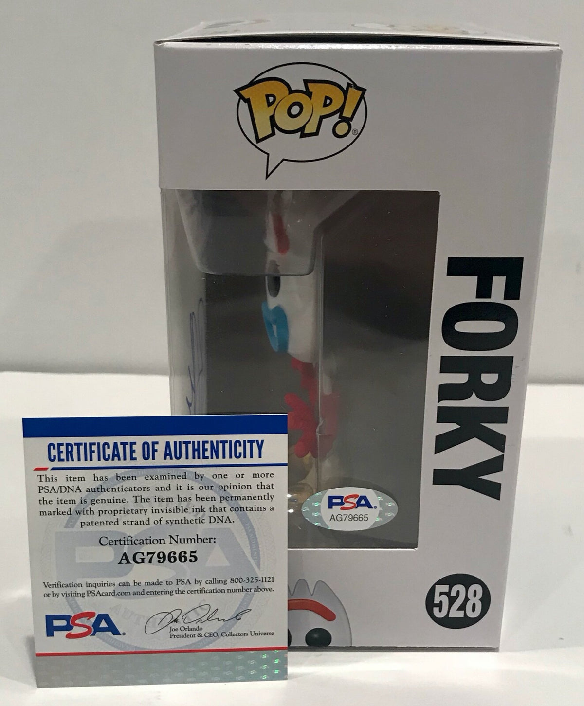 Tony Hale Toy Story 4 Forky Disney Pixar Signed Funko Pop Figure PSA/DNA COA (B)1