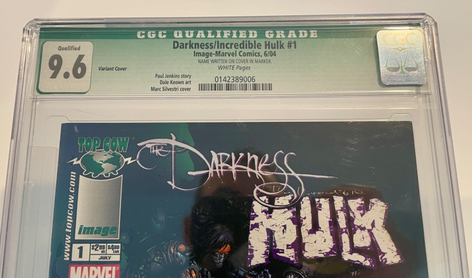 2004 Image Marvel The Darkness Incredible Hulk #1 Marc Silvestri Comic CGC 9.62