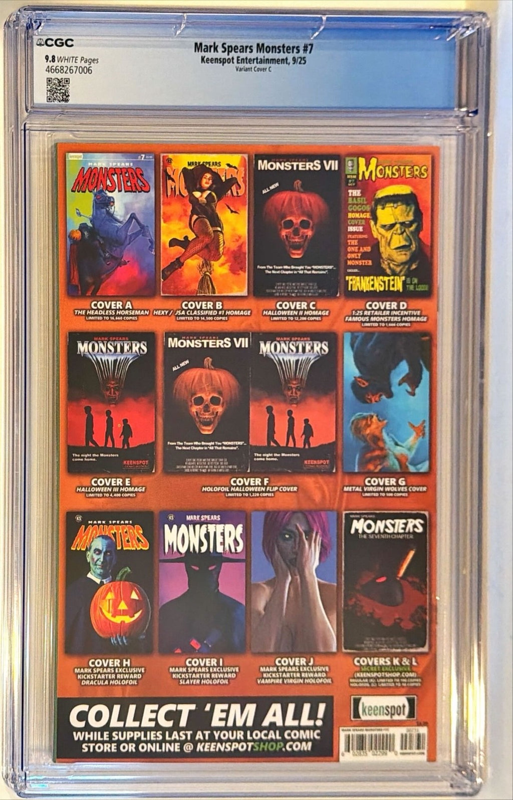 2025 Keenspot Comics Mark Spears Monsters #7 Variant Cover C CGC Graded 9.81