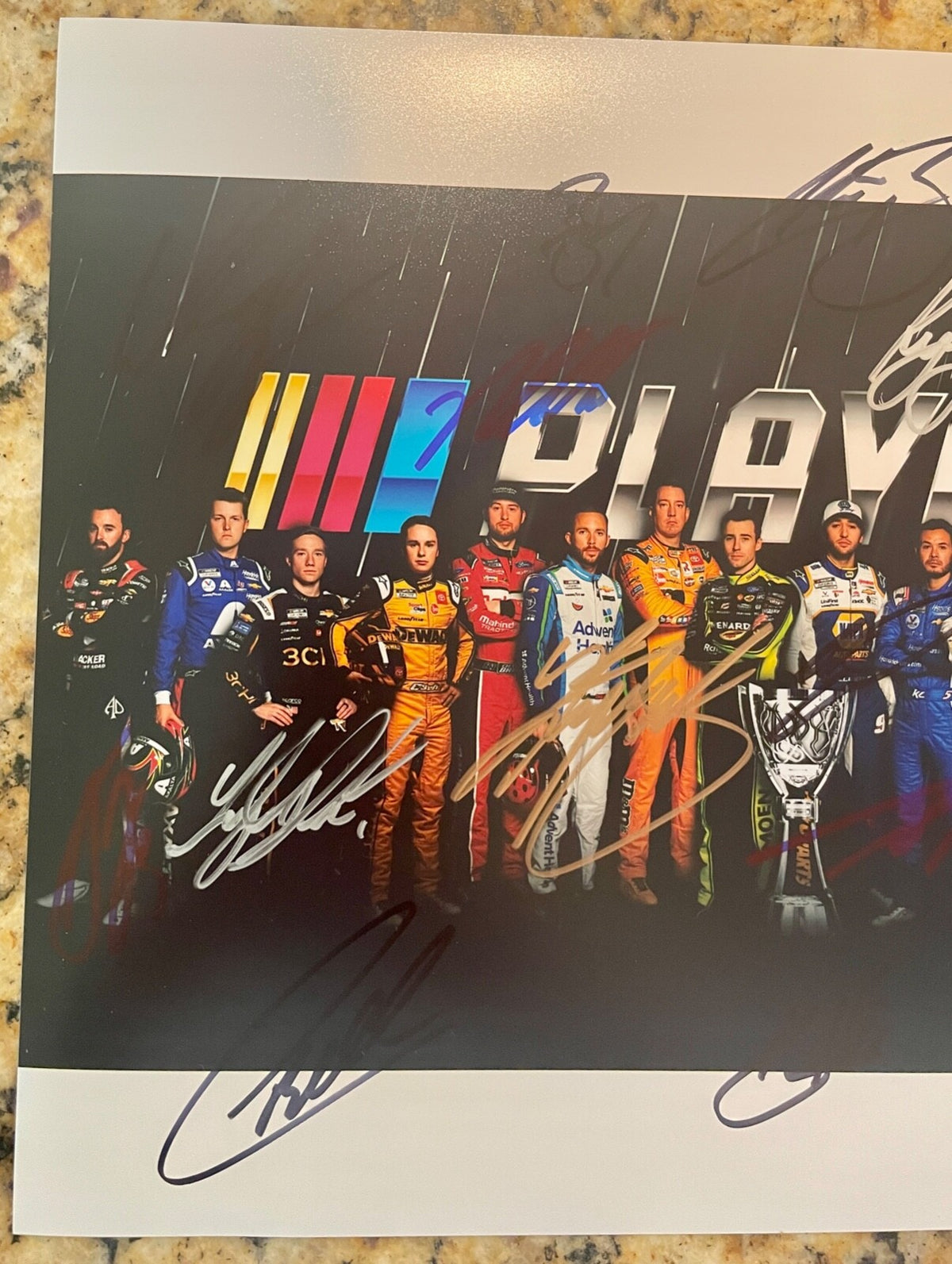 2022 NASCAR Cup Series Playoffs 16x Signed 11x14 Photo Chase Elliott Kyle Busch1