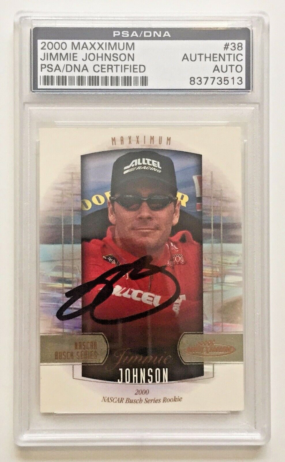 2000 Maxximum Jimmie Johnson NASCAR Signed Rookie RC Card #38 PSA/DNA Slabbed0