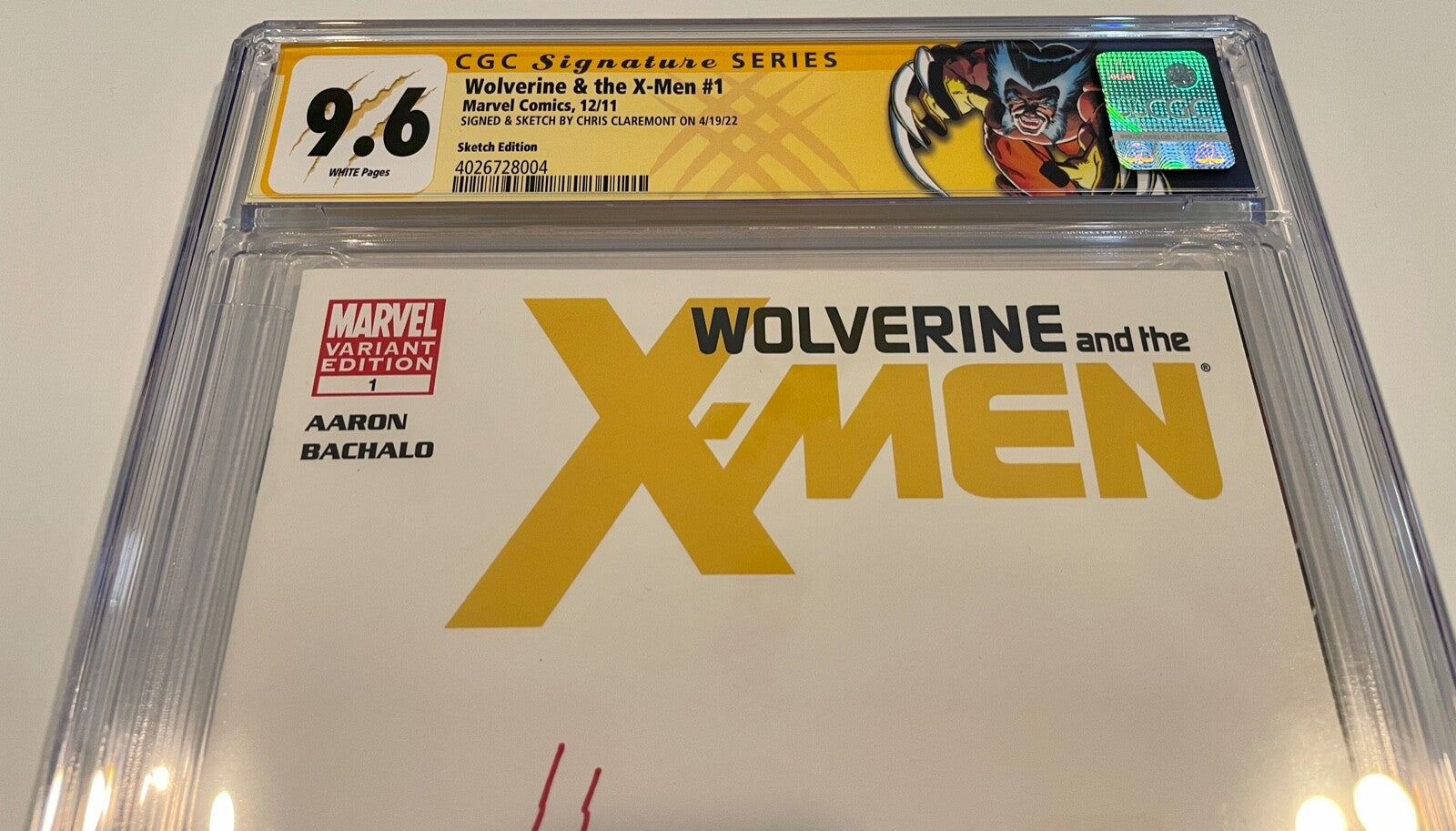 2011 Wolverine X-Men #1 Signed & Sketch Chris Claremont Blank Variant CGC 9.6 A1