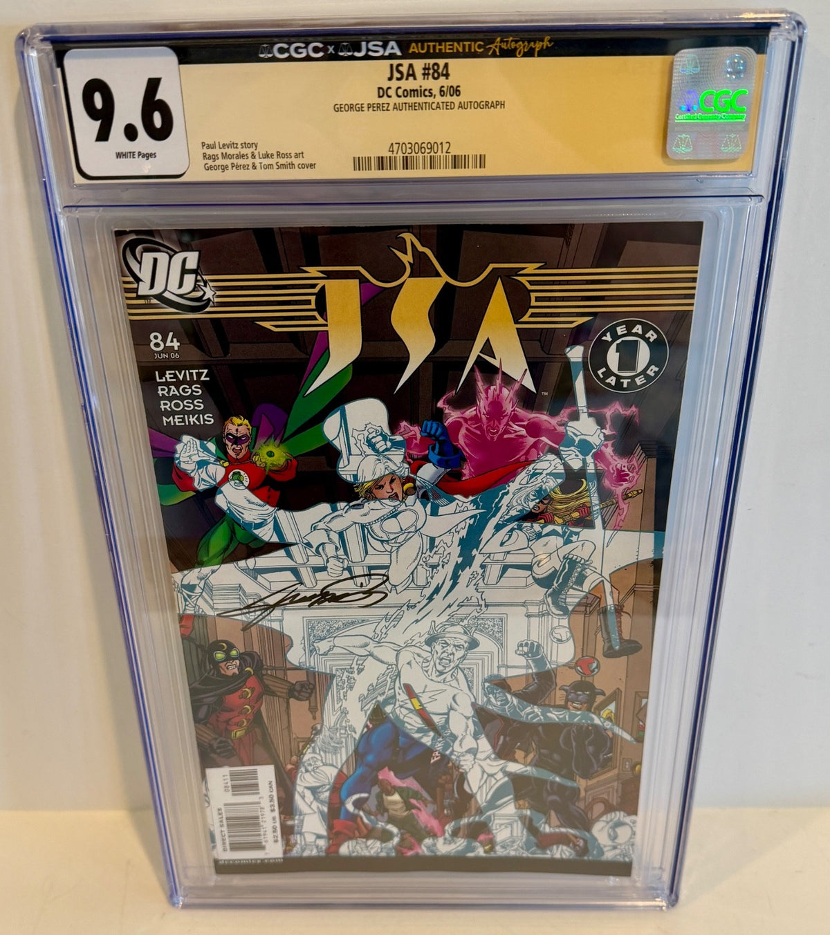 2006 DC Comics JSA #84 George Perez Signed Auto Comic JSA CGC 9.60