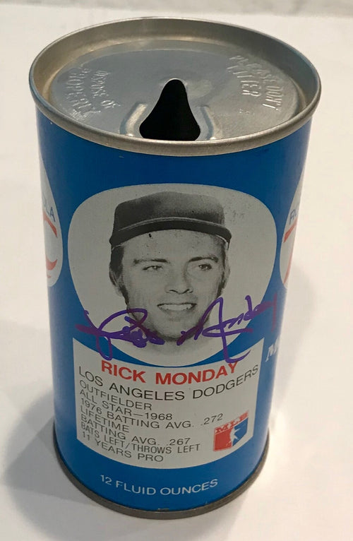 1976 Rick Monday Los Angeles Dodgers Royal Crown Cola Signed RC Soda Can BAS COA0