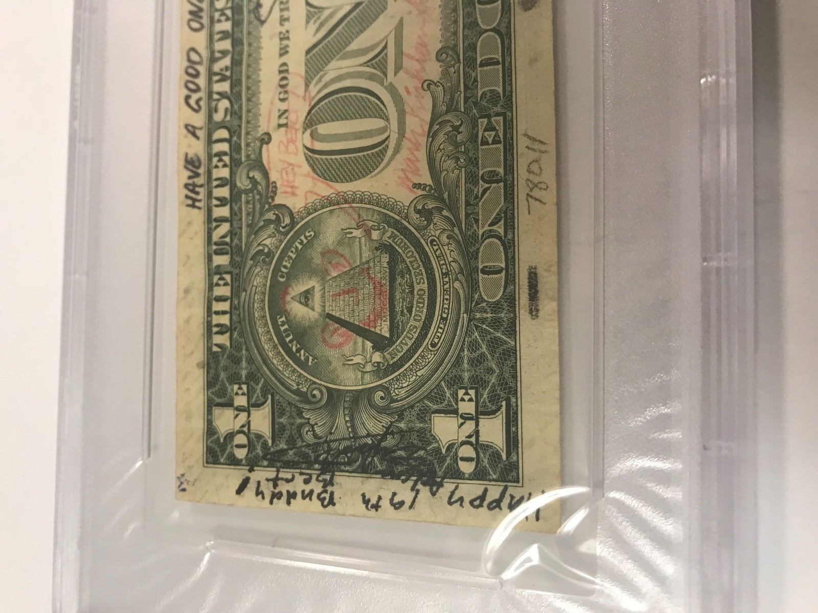 David Silverman Wes Archer Simpsons Multi Sketch & Signed Dollar Bill PSA/DNA 4