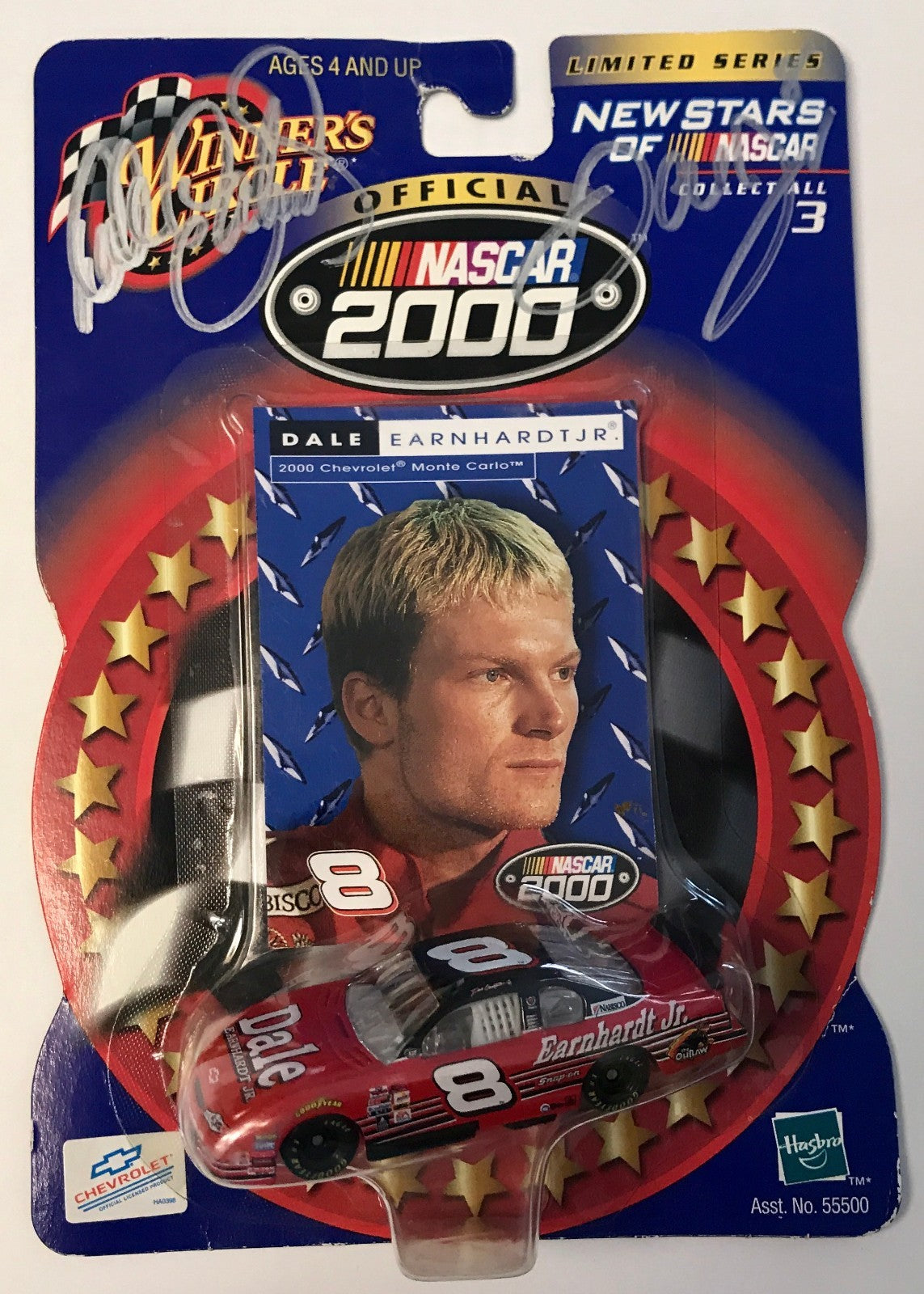 Dale Earnhardt Sr & Dale Earnhardt Jr Dual Signed 1/64 Budweiser Diecast Car0