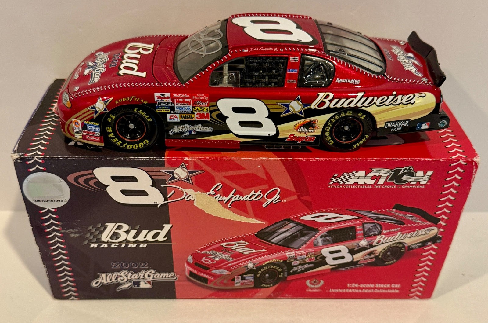 2002 Dale Earnhardt Jr. Budweiser All Star Signed Auto 1/24 Diecast Car W/ COA0