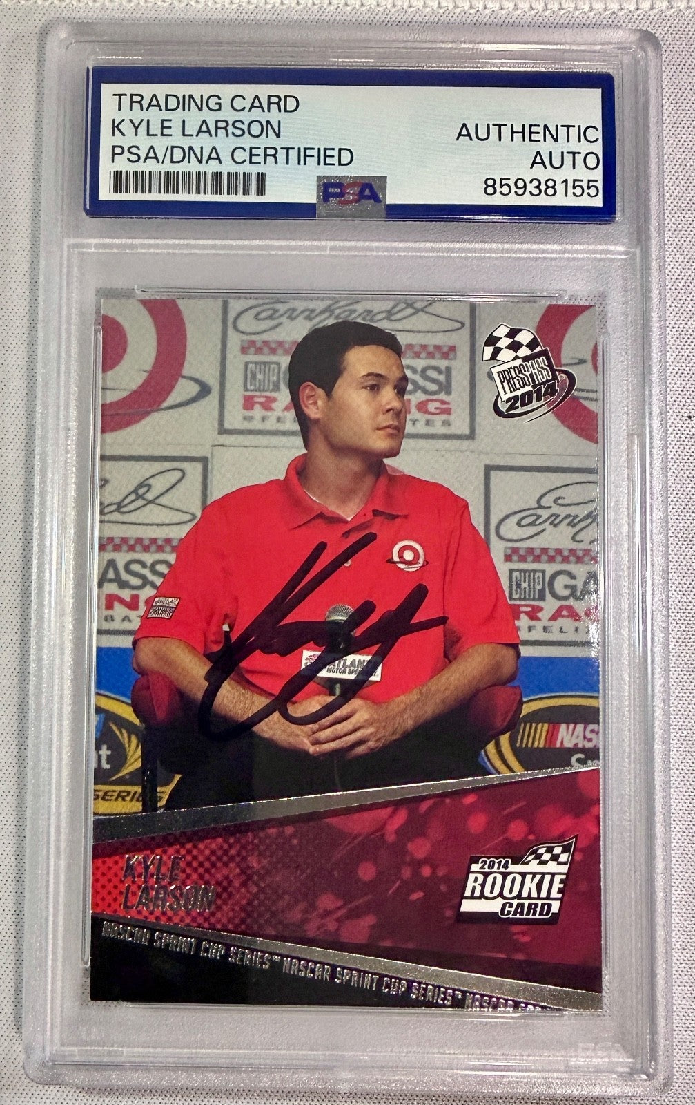 2014 Press Pass NASCAR Kyle Larson Signed Auto Rookie RC PSA DNA Card #430