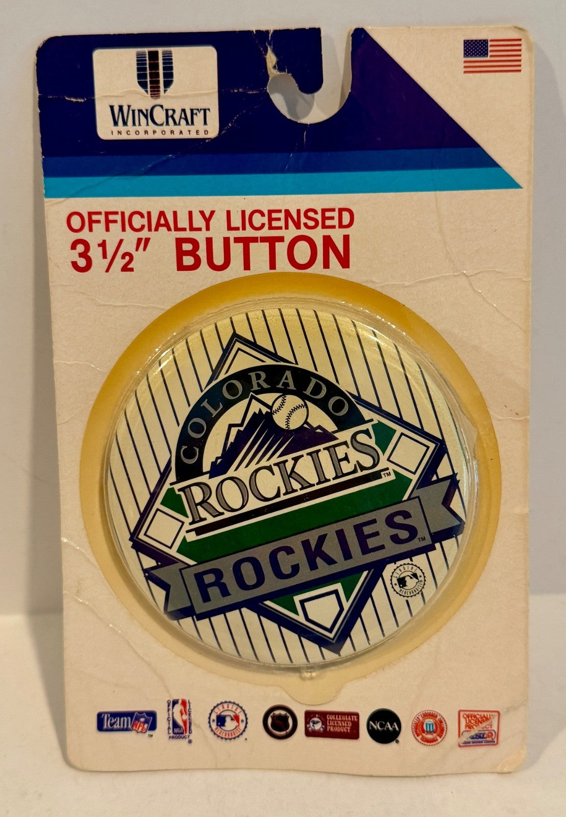 1993 Colorado Rockies Vintage Inaugural Year Baseball & Pinback Pin 3 1/2 Button2