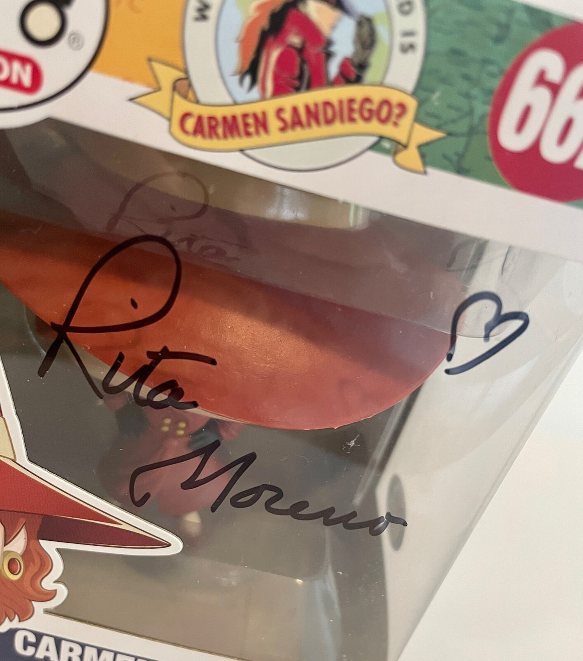 Rita Moreno Carmen Sandiego Signed Auto Funko Pop Figure #662 PSA/DNA COA #11