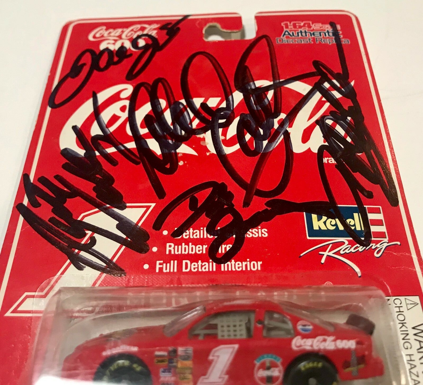 1992 Coca Cola Dale Earnhardt Sr & Jr Elliott Wallace 10x Signed 1/64 Car W/ COA1