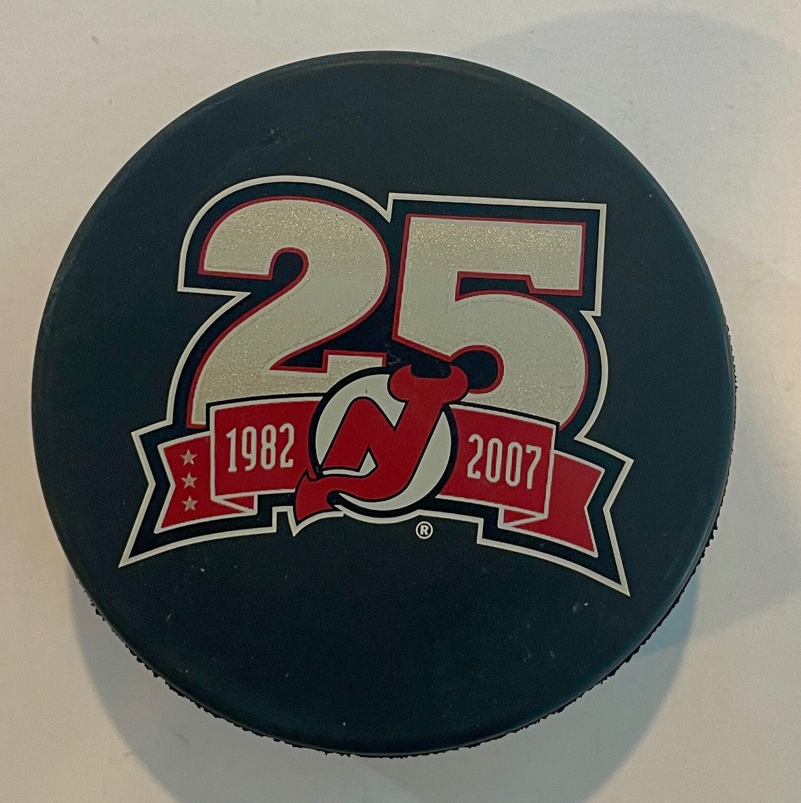 Official New Jersey Devils NHL Ice Hockey Puck 25th Anniversary Give Away Promo0