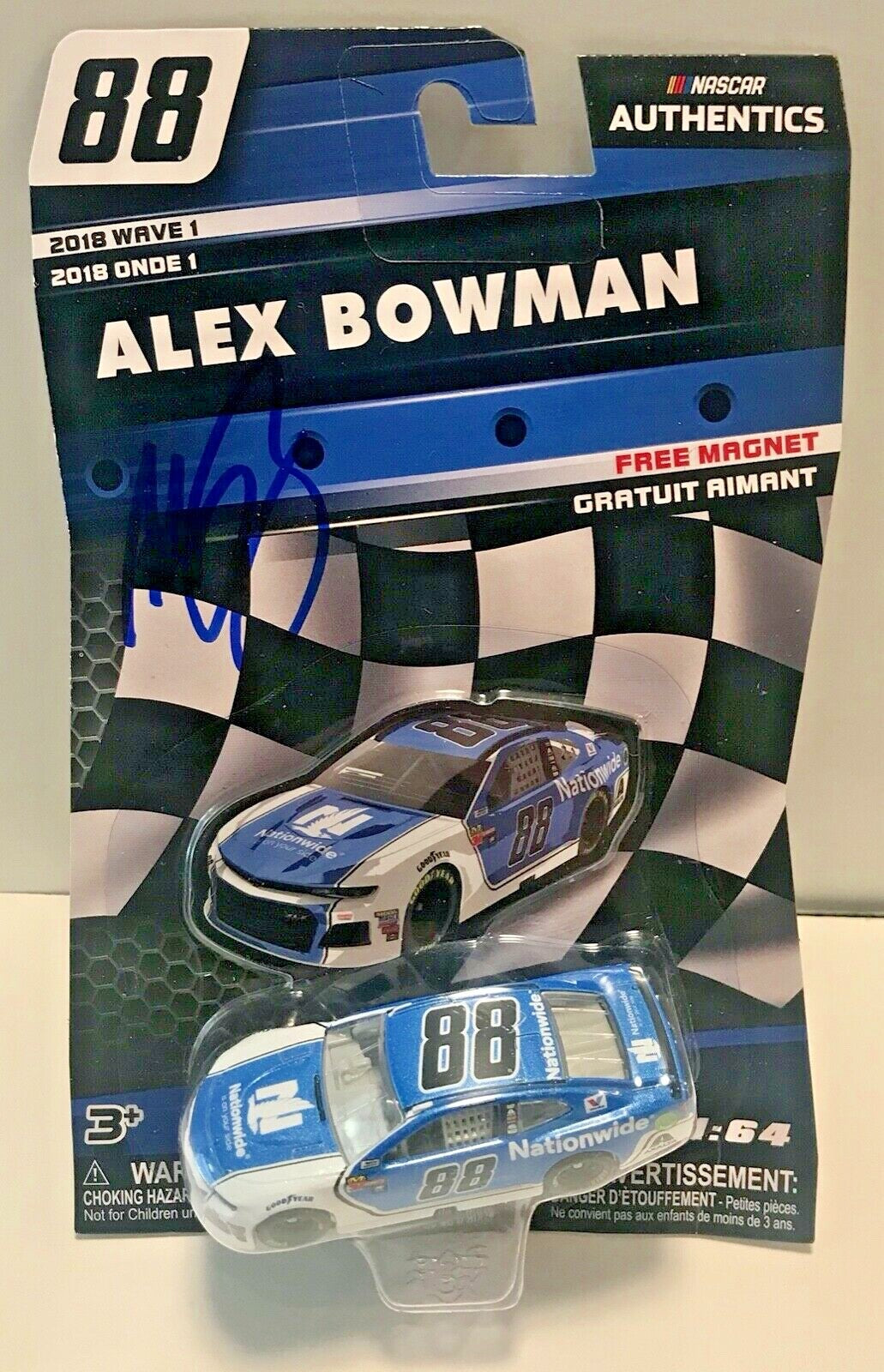 2018 Alex Bowman Nationwide Insurance Signed Auto 1/64 Diecast Car W/ COA (D)0
