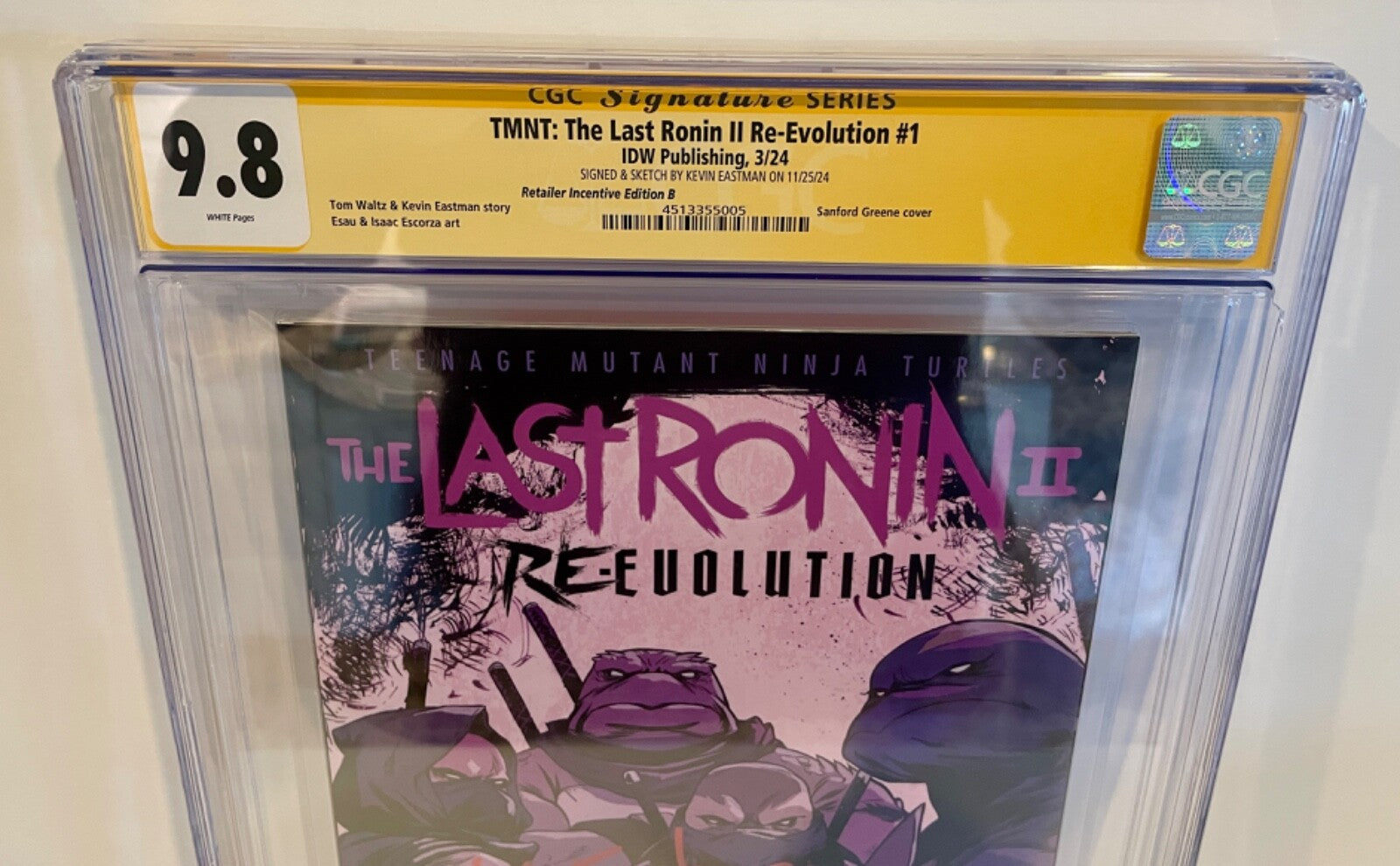 2024 The Last Ronin II Re-Evolution #1 1:50 Kevin Eastman Signed Sketch CGC 9.81