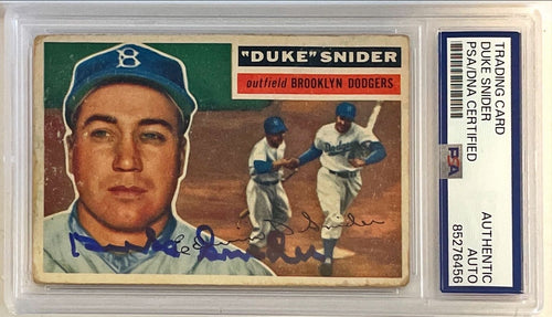1956 Topps Duke Snider Brooklyn Dodgers Signed Auto Card #150 PSA DNA0