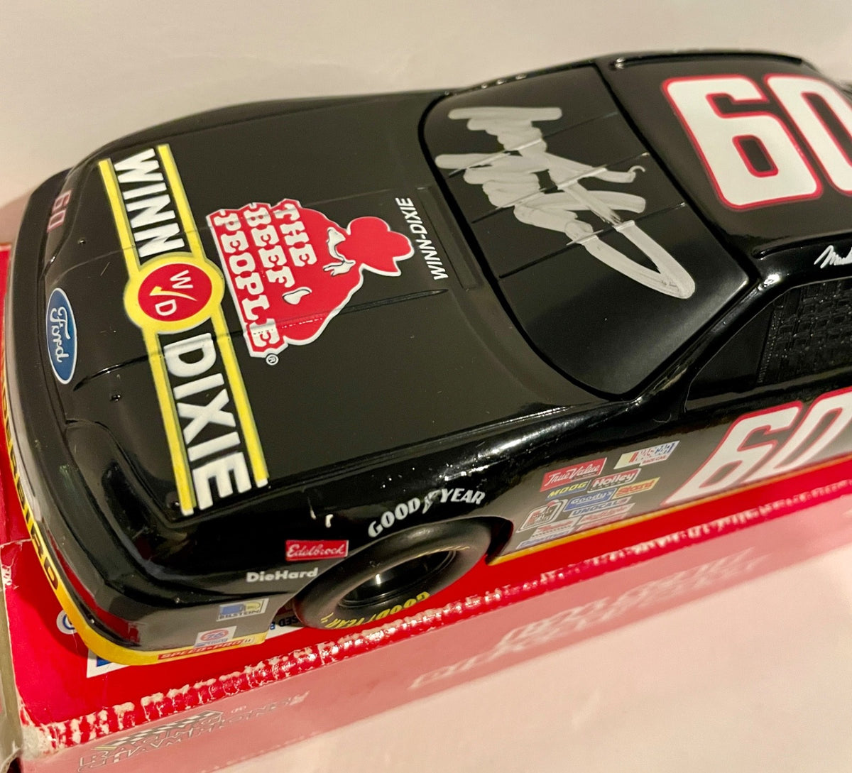 1992 Mark Martin Winn Dixie Thunderbird Signed Auto 1/24 Diecast Car COA1