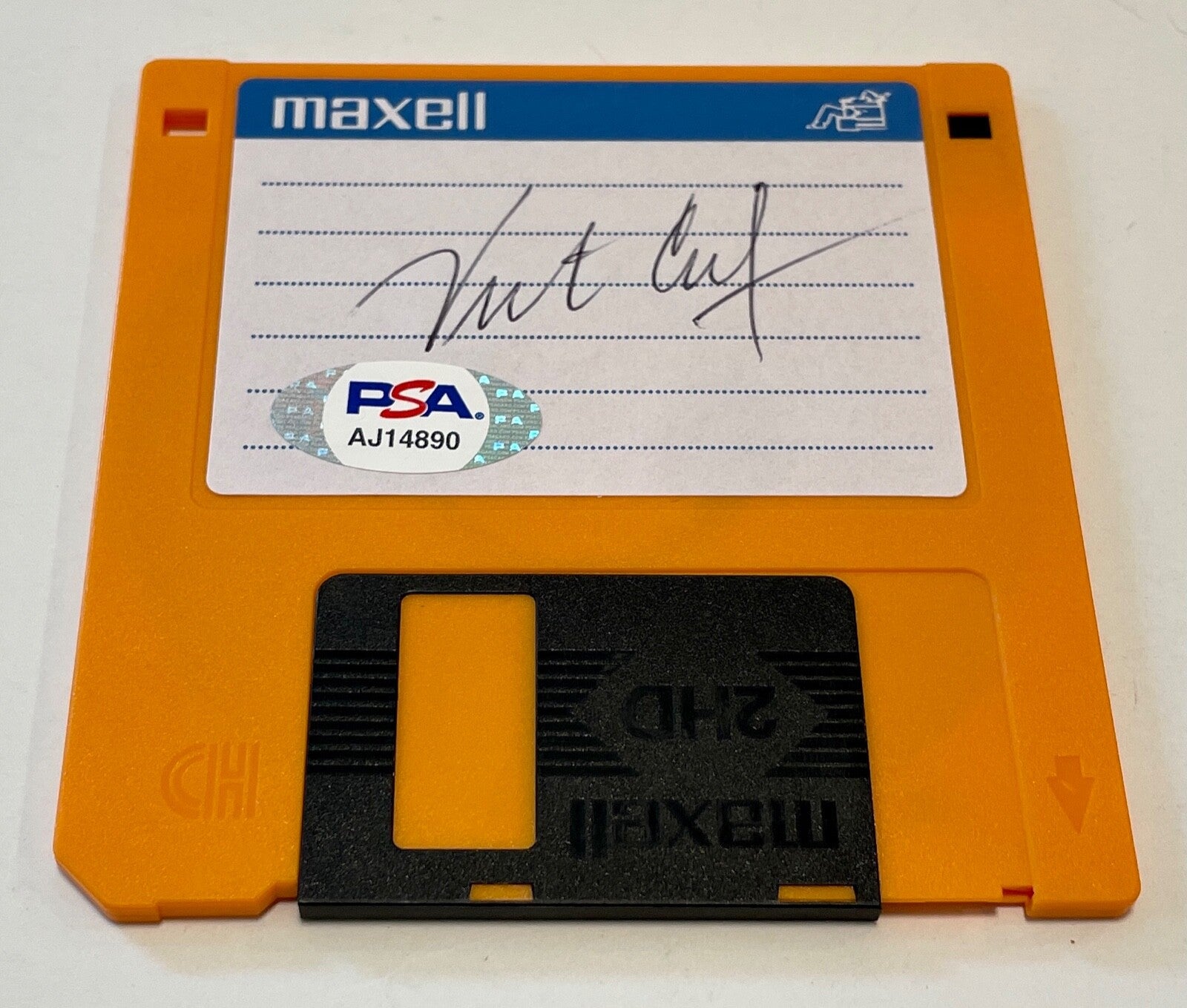 Vint Vinton Cerf Creator Of The Internet Signed Orange Floppy Disk PSA/DNA COA0