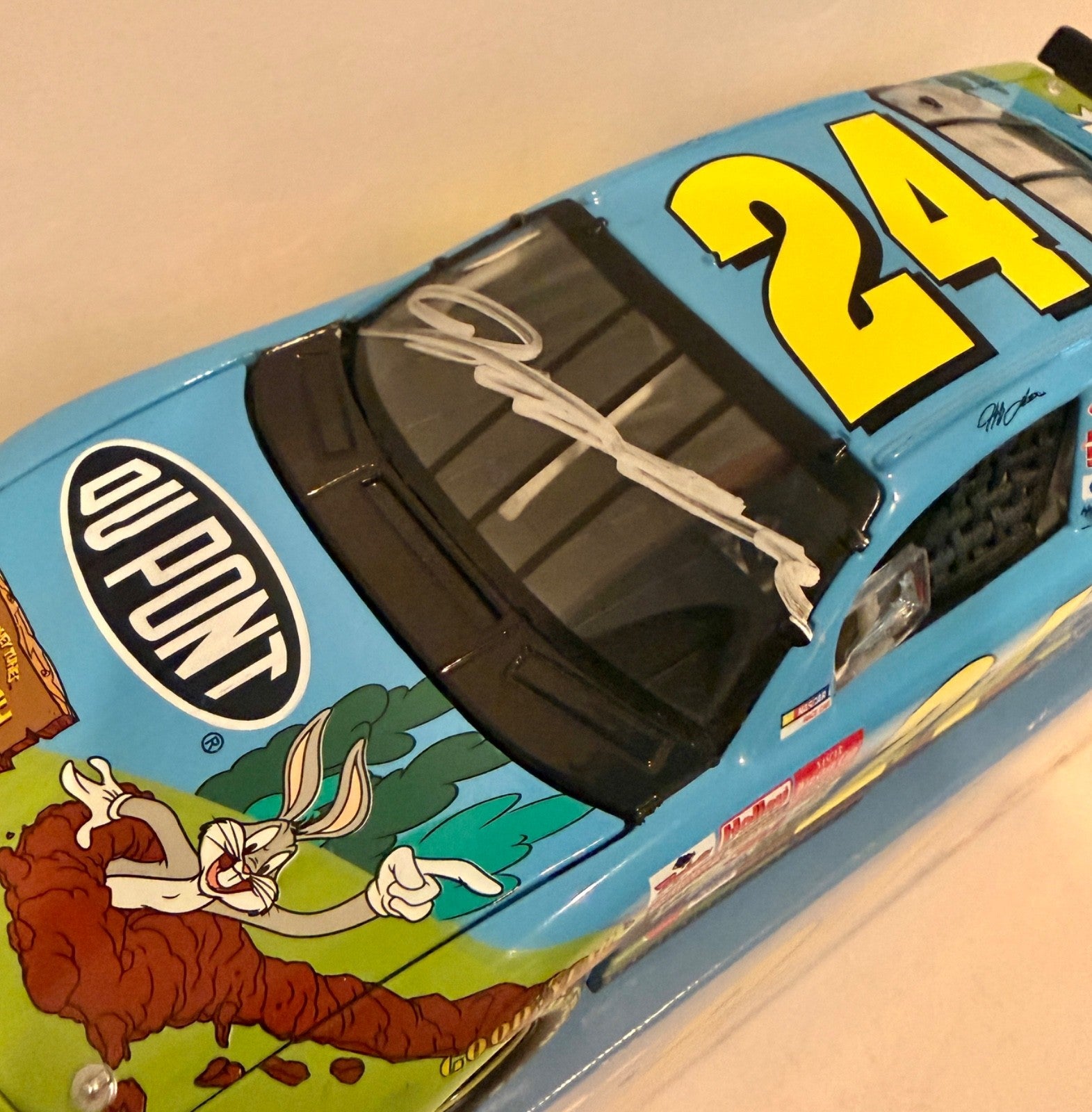 2002 Jeff Gordon Dupont Looney Tunes Signed Auto 1/24 Diecast Car W/ COA1