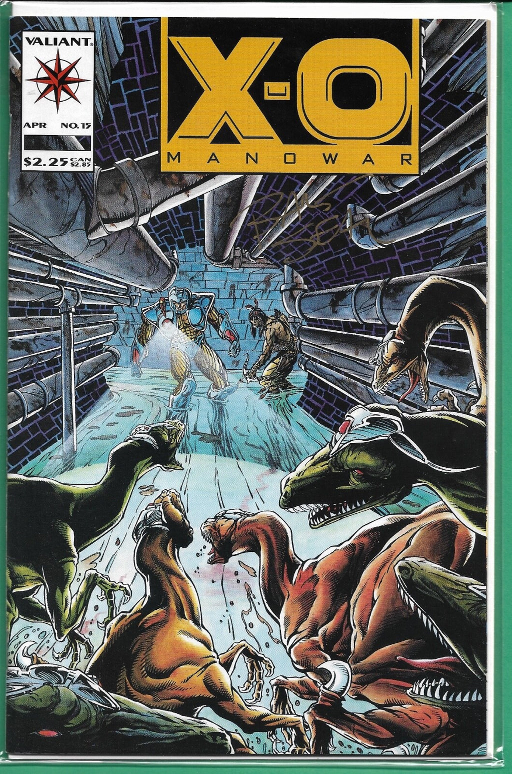 Valiant Comics X-O Manowar Signed By Bart Sears Comic #15 W/ COA0