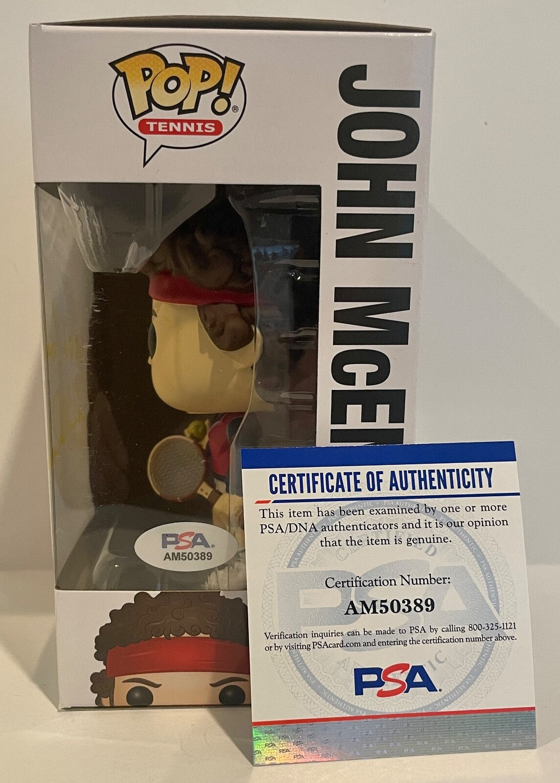 John McEnroe Tennis Hall Of Fame Signed Auto Funko Pop #03 PSA/DNA COA3