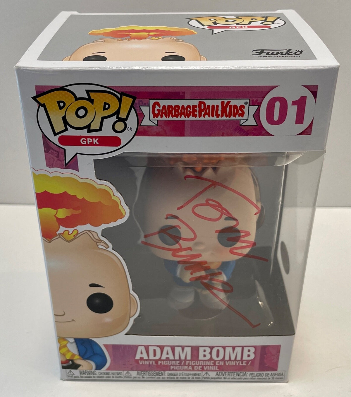 Tom Bunk Garbage Pail Kids Adam Bomb Signed Auto Funko Pop #01 PSA/DNA COA (B)0