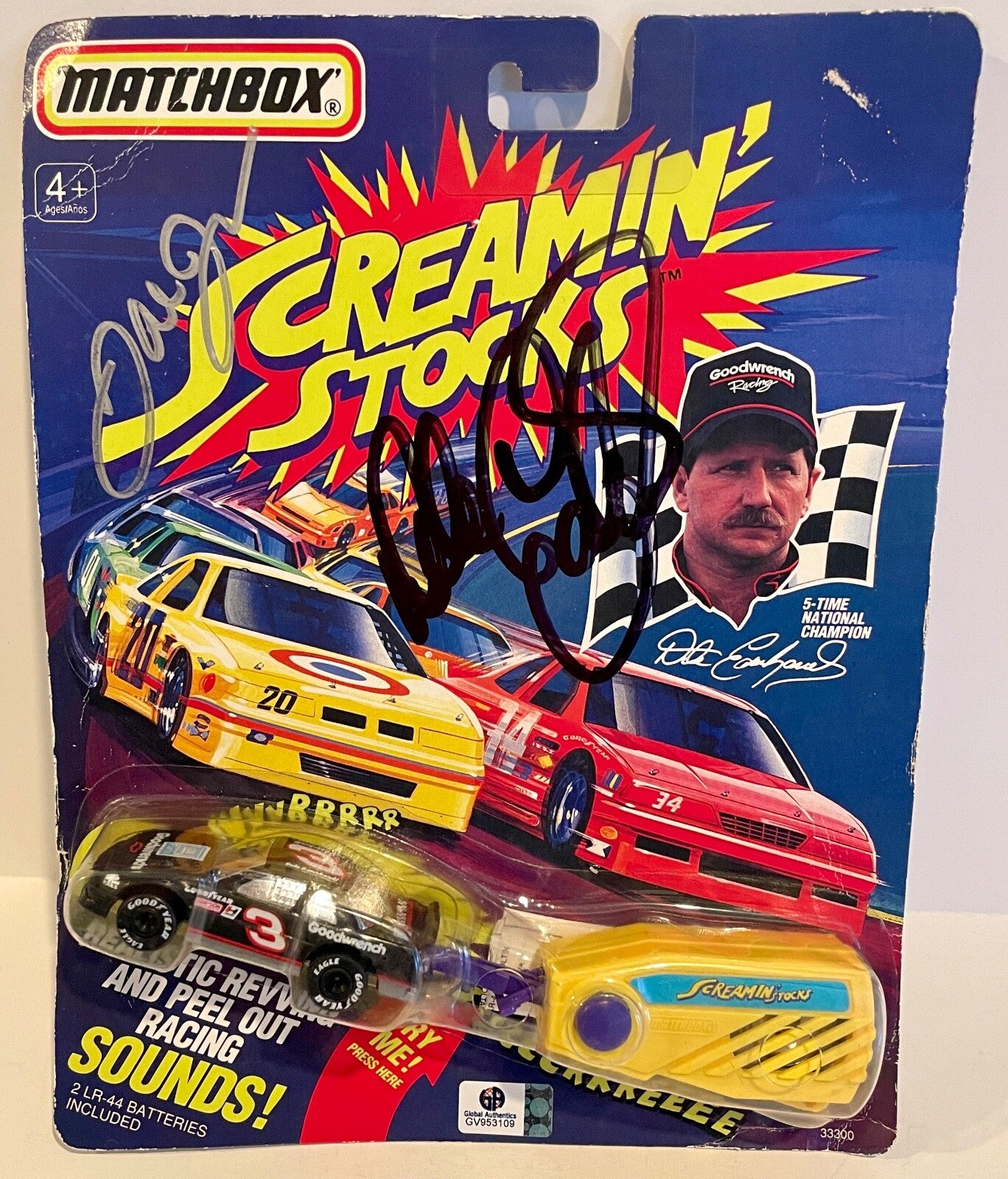 1991 Dale Earnhardt Sr & Dale Earnhardt Jr  Dual Signed 1/64 Screaming Stock Car0