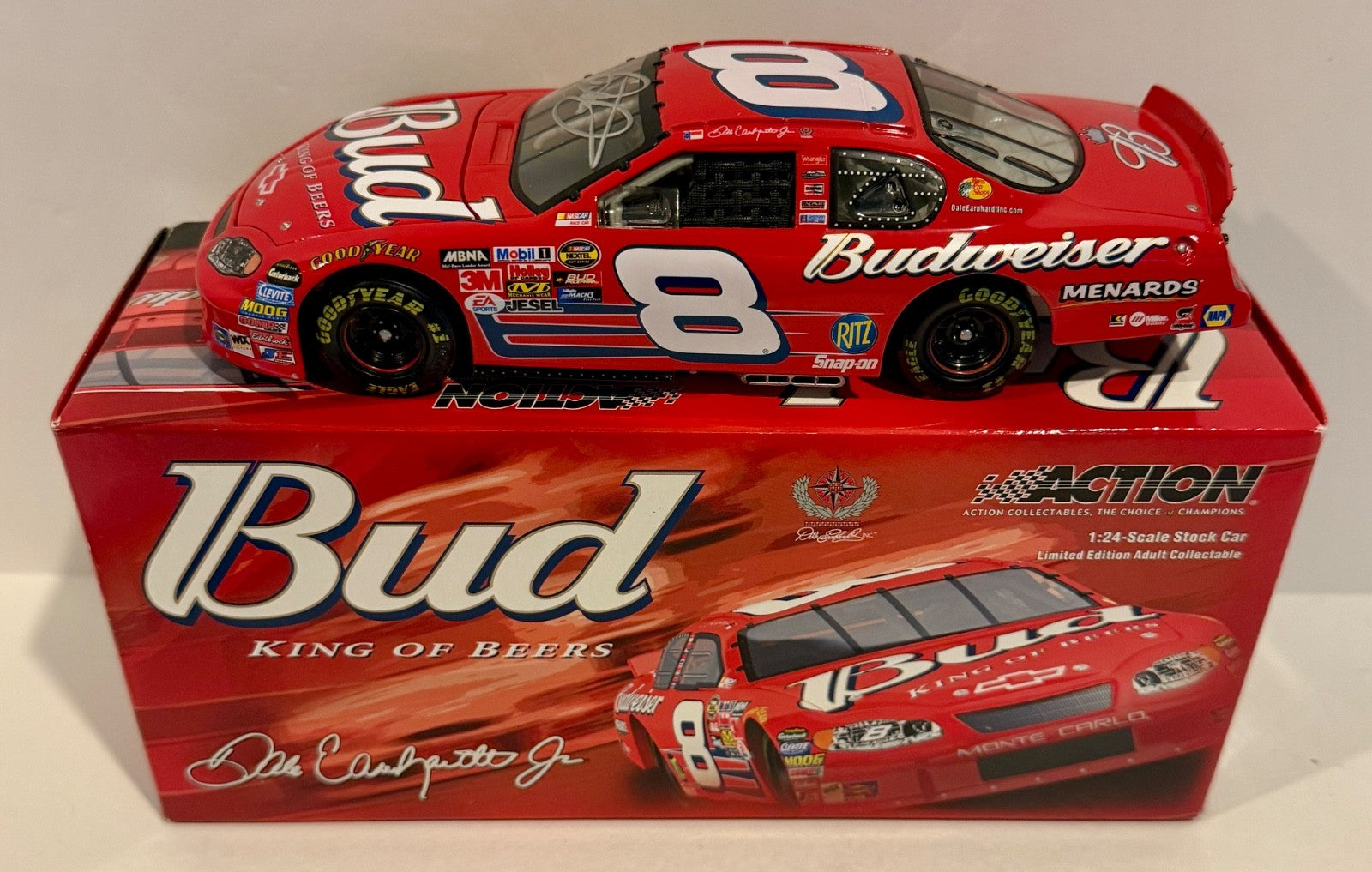 2005 Dale Earnhardt Jr. Budweiser #8 Signed Auto 1/24 Diecast Car W/ COA0