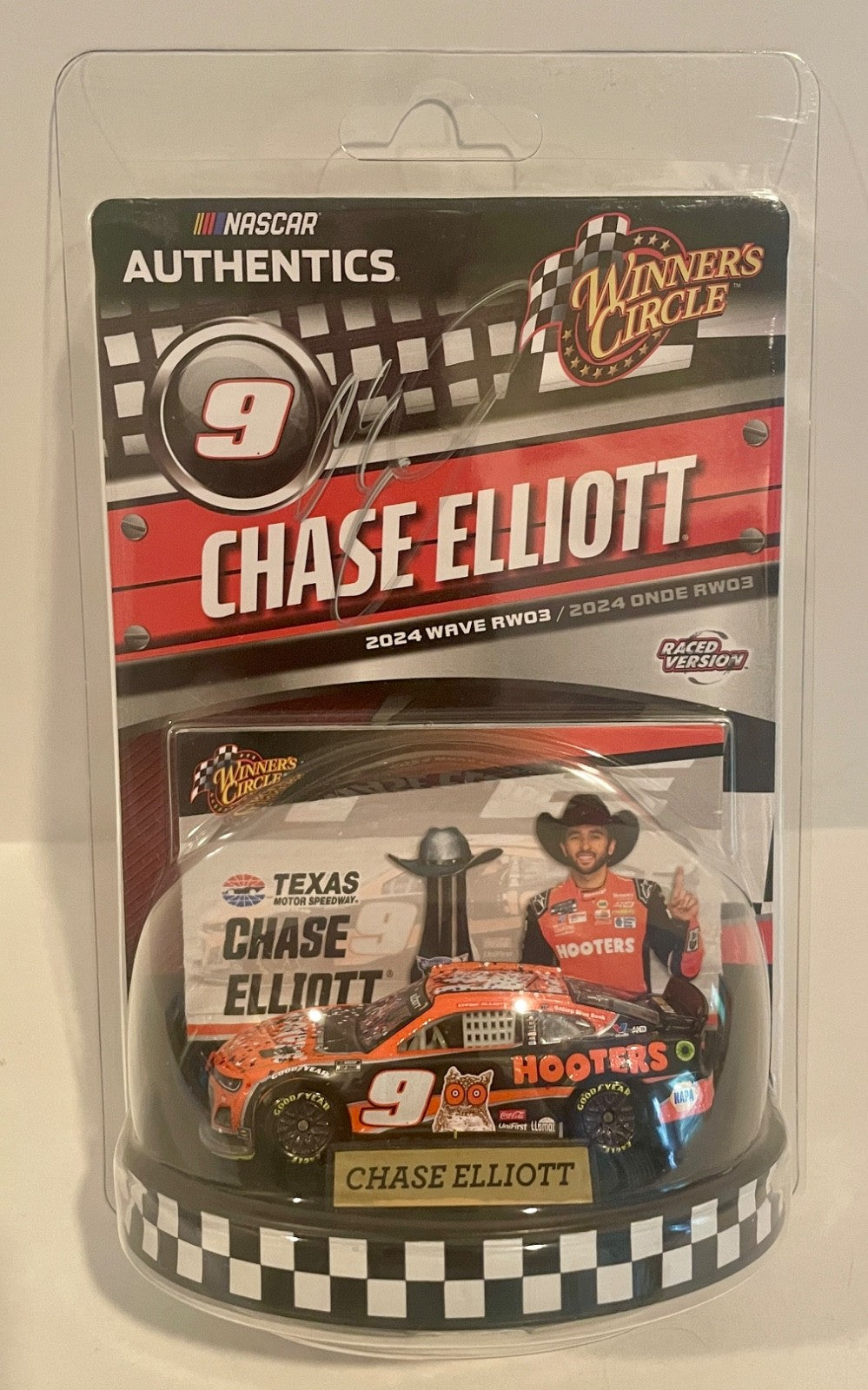 2024 Chase Elliott TEXAS WIN Signed Auto 1/64 Diecast Car W/ COA #20