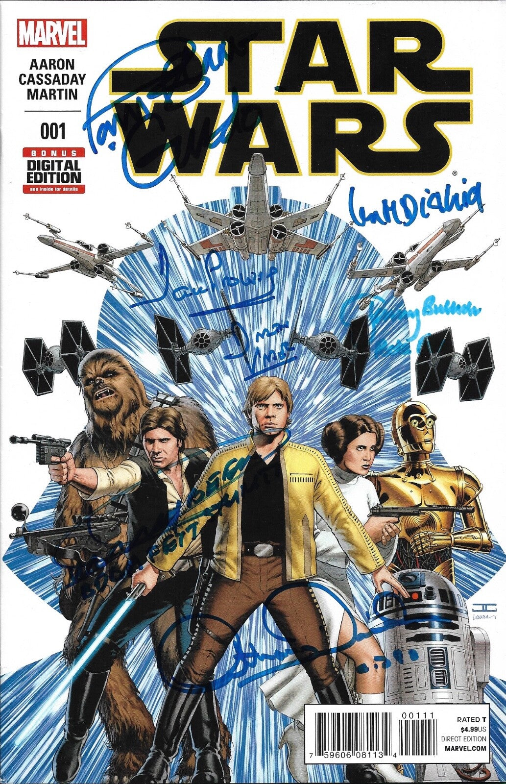 Star Wars Anthony Daniels Dave Prowse Bulloch 6x Signed Auto Comic #1 PSA/DNA A0