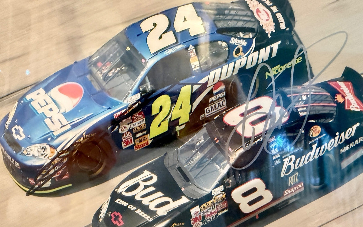 2006 Dale Earnhardt Jr & Jeff Gordon NASCAR DUAL Signed Auto 8x10 Photo PSA DNA1