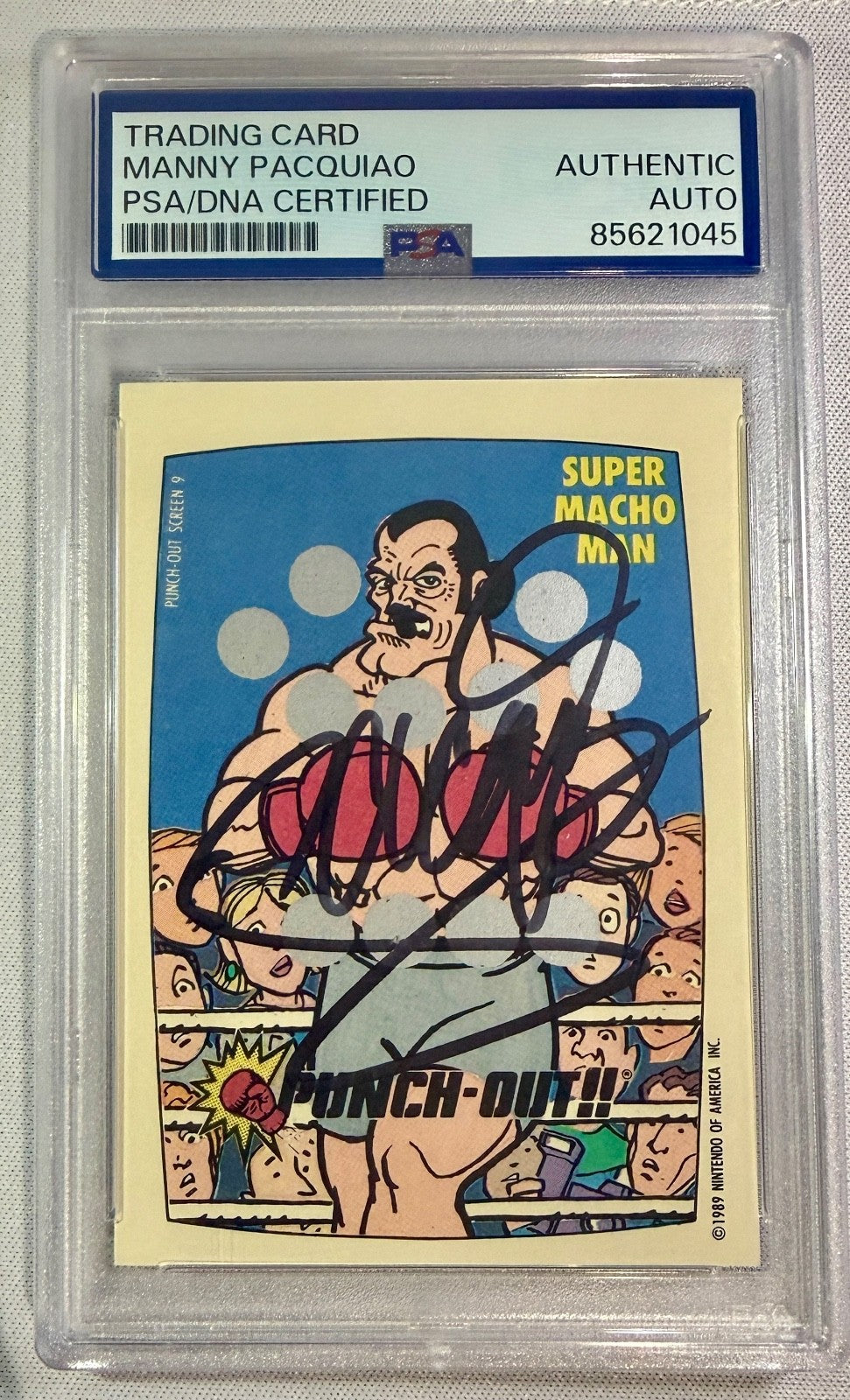 1989 Topps Nintendo Punch Out Manny Pacquiao Signed Auto Trading Card #9 PSA DNA0