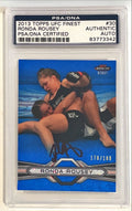 2013 Topps Finest UFC WWE Ronda Rousey Signed Auto RC Rookie BLUE #30 PSA DNA0